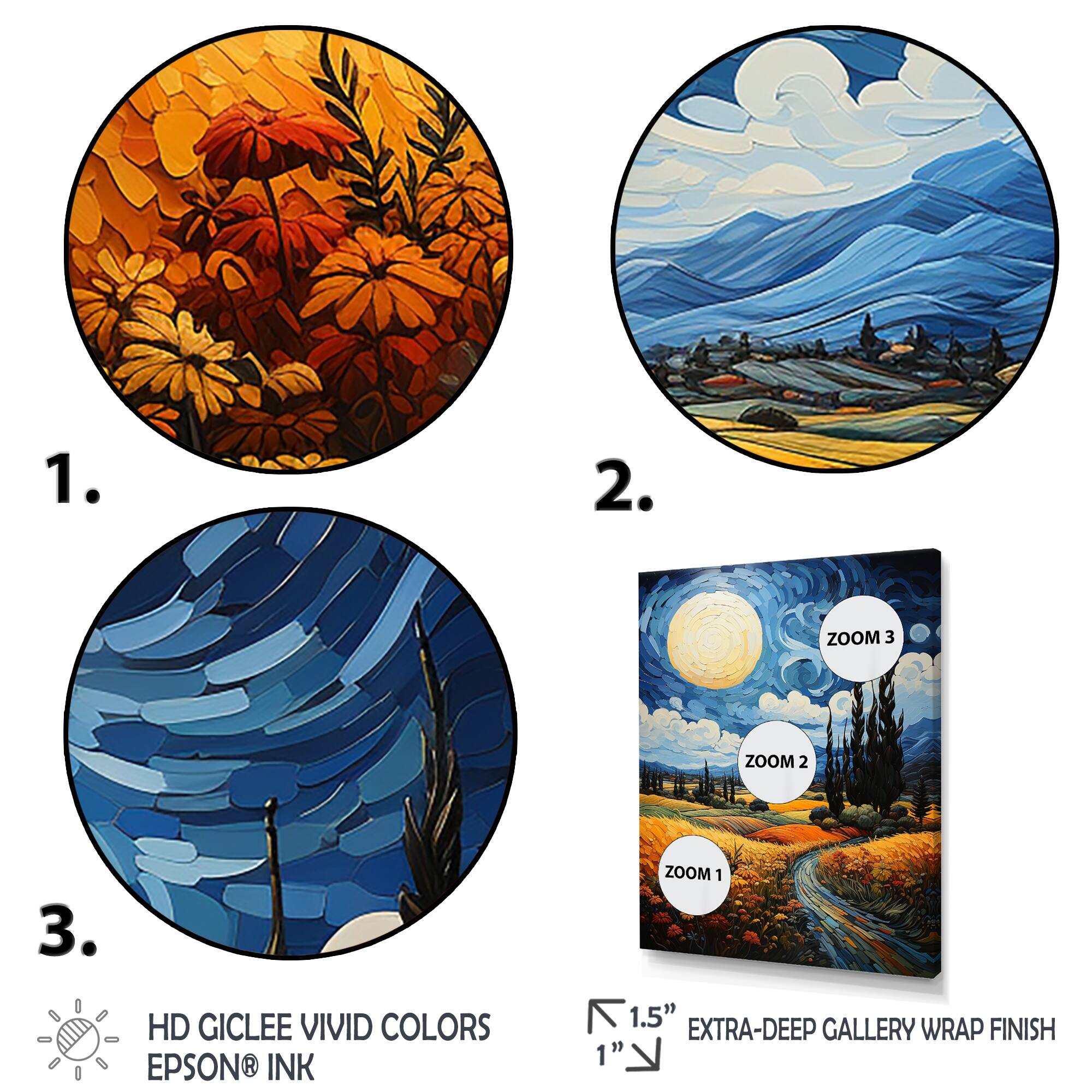 Designart "The Wheat Field With Cypresses By Vincent I" Vangogh Wall